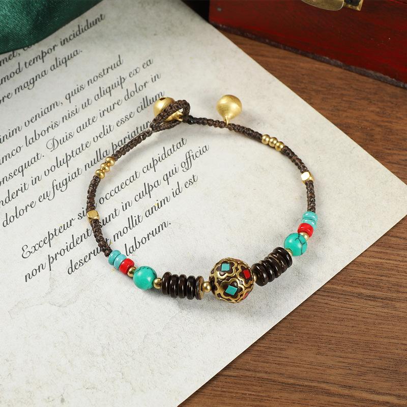 Original design Nepal Tibetan braided bracelet retro personalized bell hand rope Xizang bracelet women