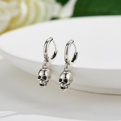 Reeti 925 Sterling Silver Earrings Skull Drop Earring Creative Sexy Jewelry For Women Gift Customized