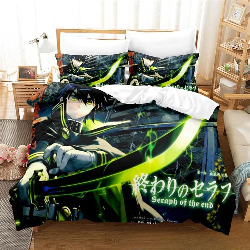 3D Druck Anime Seraph of the end Bettwäscheset Jungen Mädchen Twin Queen King Size Bettbezug Kissenbezug Bett Jungen Erwachsene