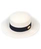 White Navy Line Panama Hat