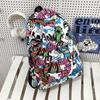 i new high-value personalized graffiti cool backpack junior high school students contrasting color backpack