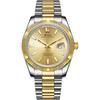 BUREI Men's Analog Quartz Watch Waterproof Business Fashion Simple Golden Silver Night Glow Timepiece