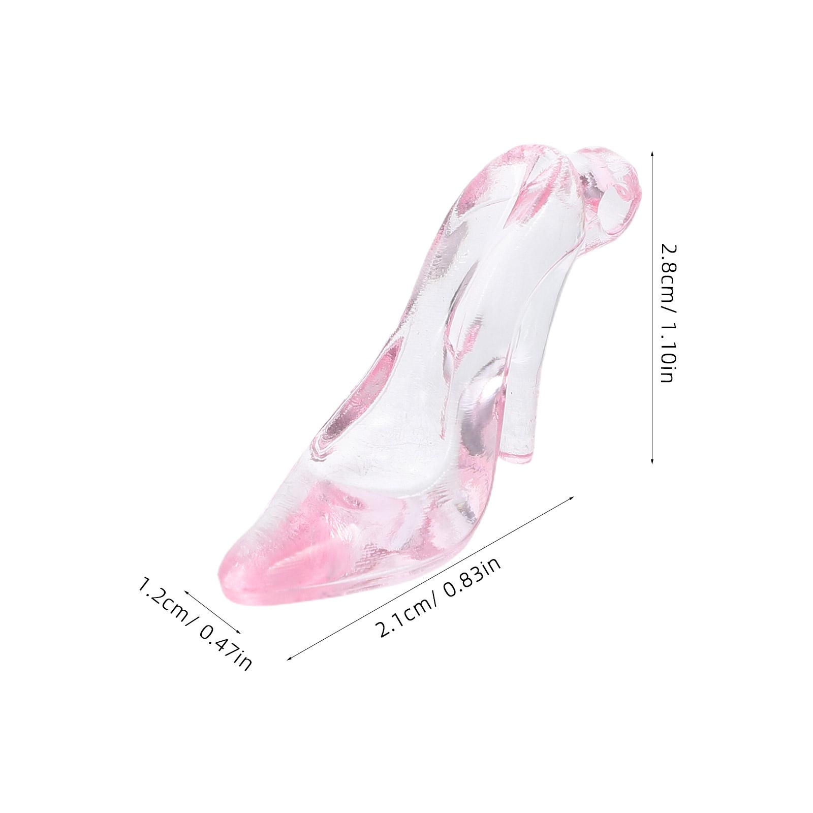 

24Pcs Mini High Heel Ornaments Acrylic Pendant Set for Christmas Tree Wedding Party Baby Shower Hanging Decoration Craft рожевий