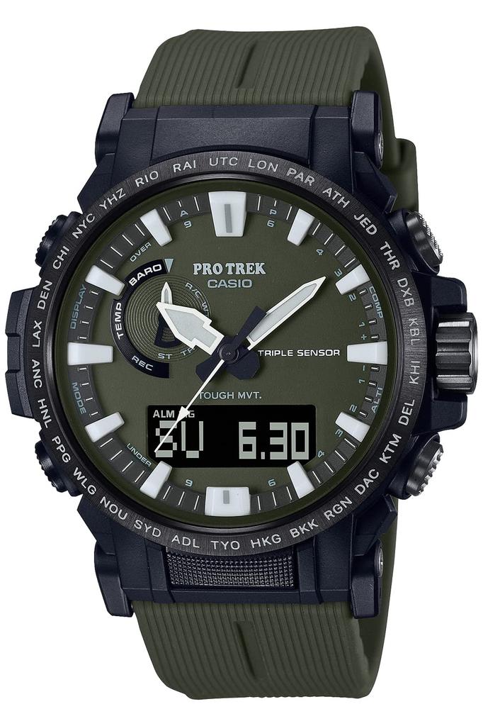 Casio Pro Trek Climber Line Solar Watch with Biomass Green Radio-Controlled Plastic, PRW-61Y-3JF, Men's,