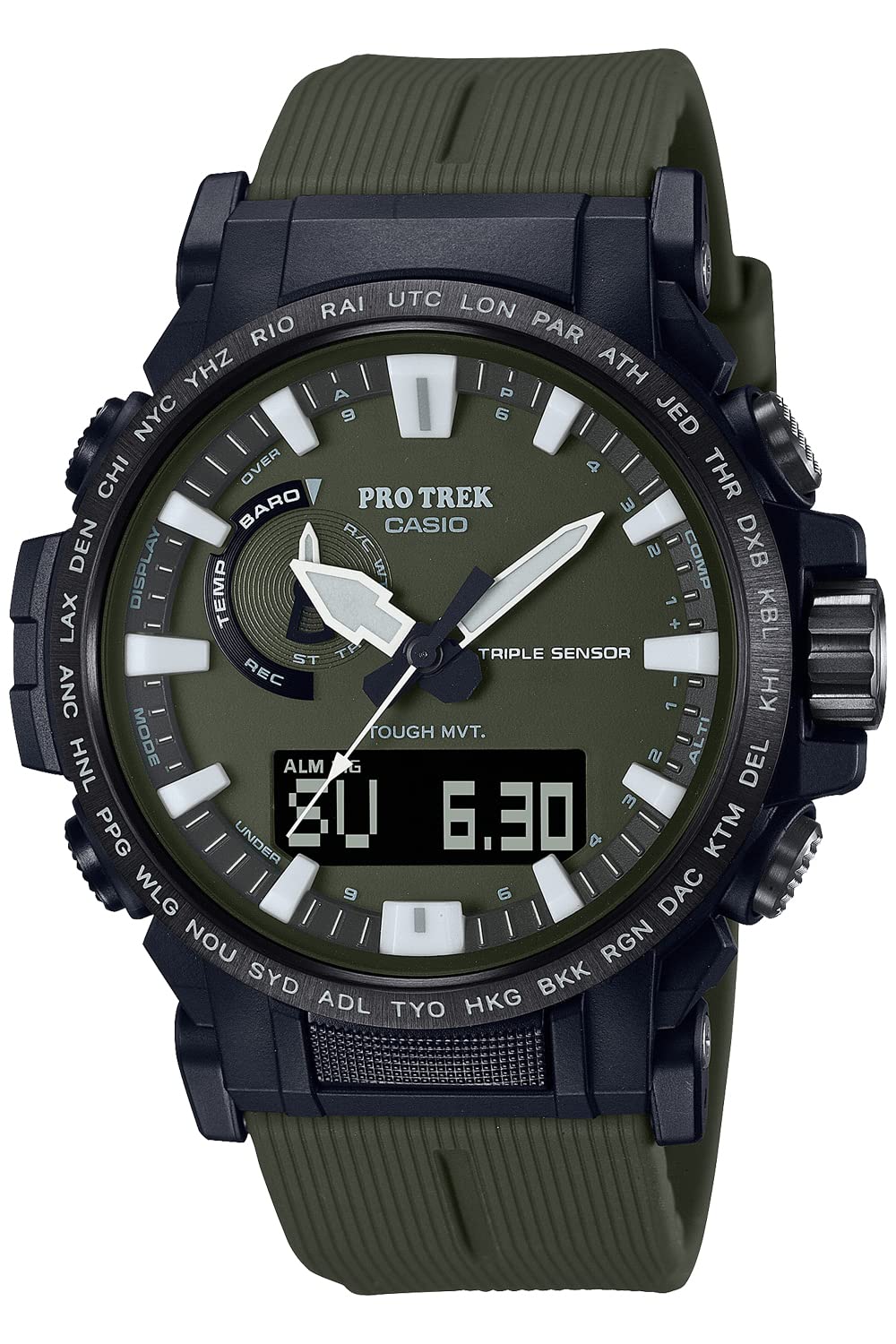 

Casio Pro Trek Climber Line Solar Watch with Biomass Green Radio-Controlled Plastic, PRW-61Y-3JF, Men s,