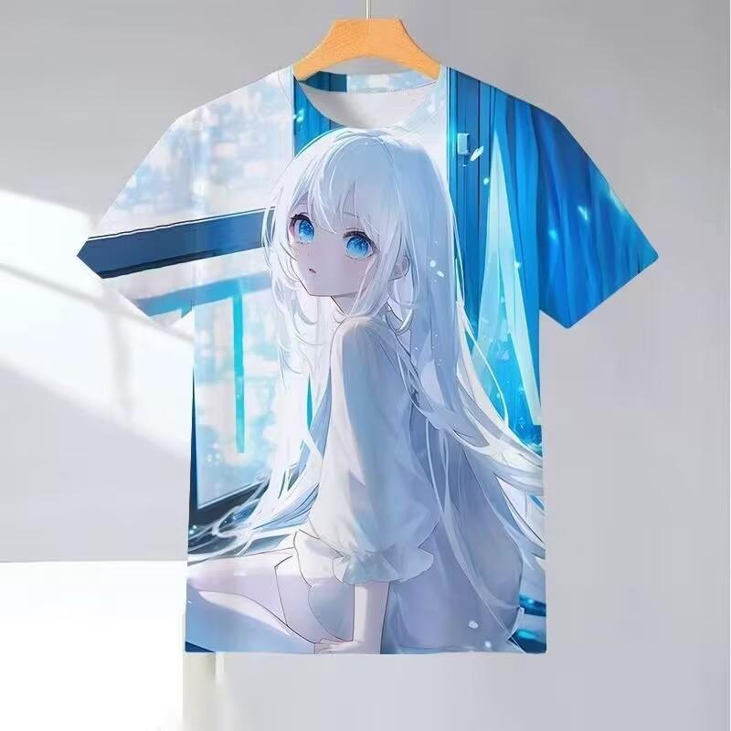 New Summer Sweet Girl Pattern T-Shirt Series, 3D Printed Round Neck, Cute and Unisex Style