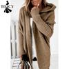 Damenmode, lässig, Herbst/Winter, einfarbig, bedruckt, langärmelig, mit Kapuze