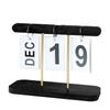 Perpetual Flip Calendar Wooden Standing Desk Flip Calendar Exquisite Daily Flip Calendar for Home Library Office Black