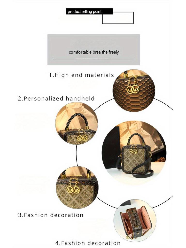 2025 Hong Kong Diamond-Studded Princess Diana Luxury Handbag - Women's Versatile, Fashionable Small Bag