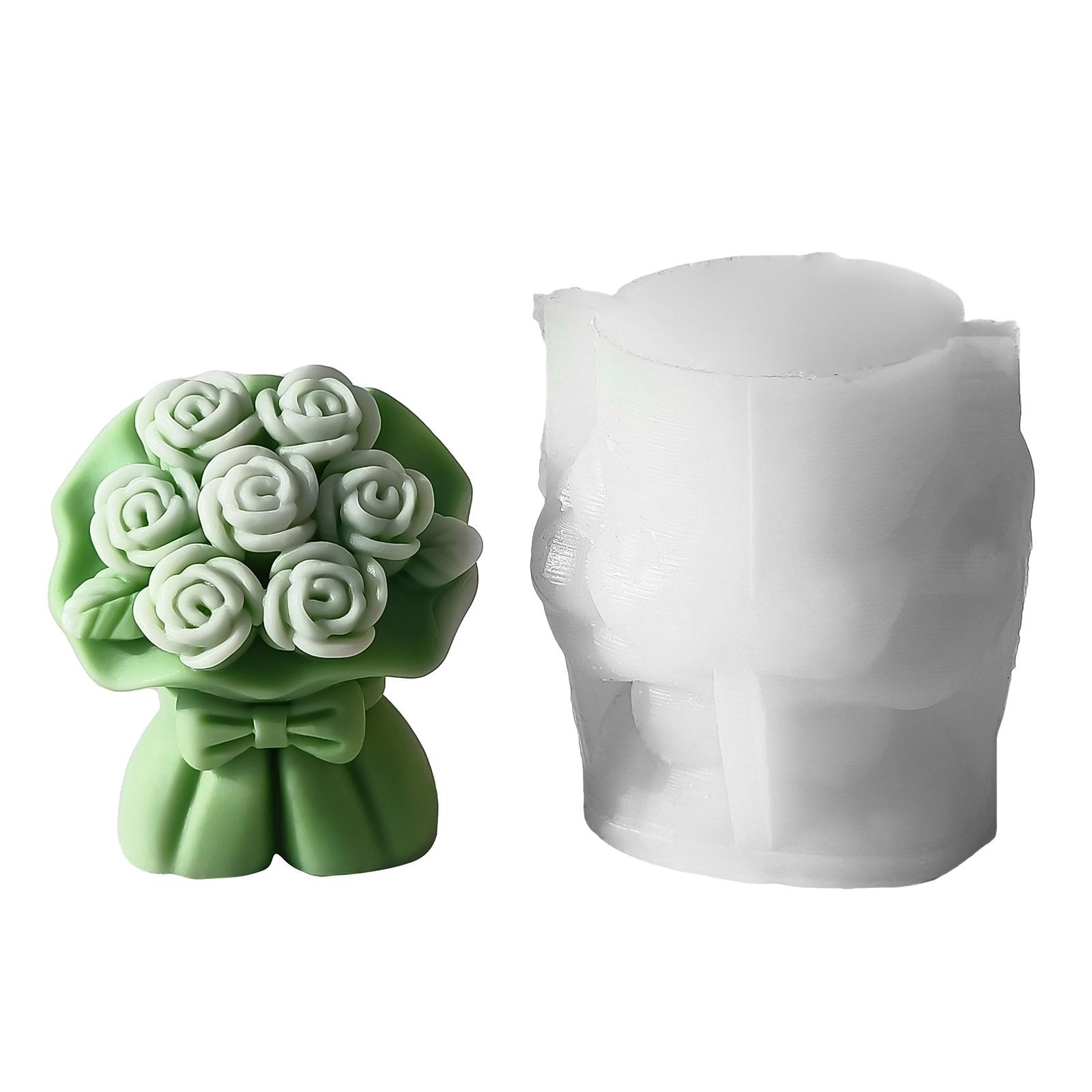 

Silicone Flower Mould Valentine s Day Rose Bouquet Mold for Aromatherapys Candle Handmade Desktop Ornament Mould