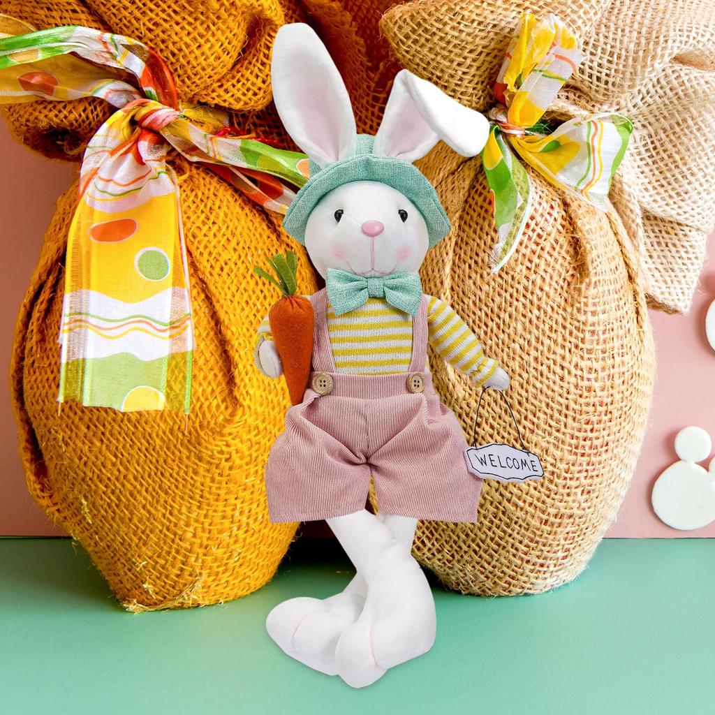 Easter Bunny Animal Toy Easter Sculpture Easter Party Decoration Realistic Easter Figures for Kitchen Office