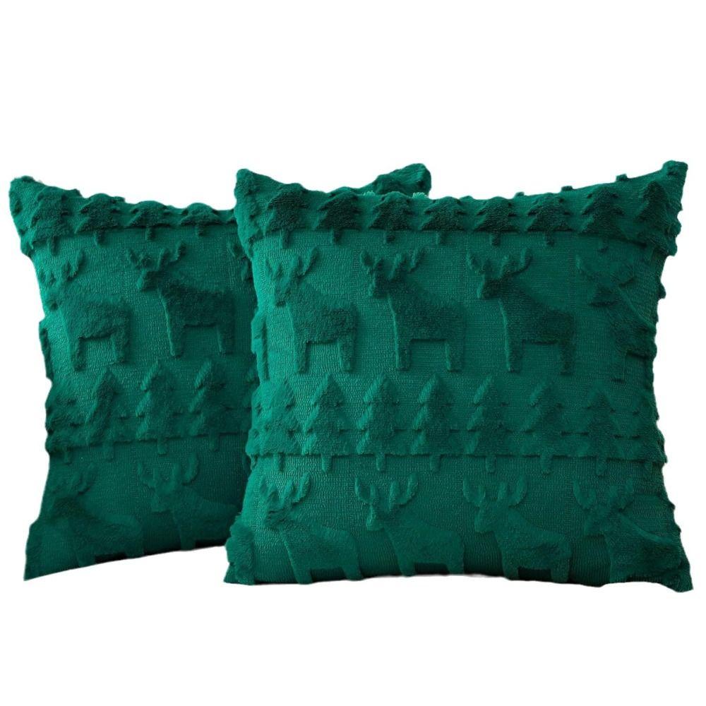 45×45cm Pillowcase Christmas Tree Plush Pillow Cover Christmas Throw Pillow Cover Home Decoration