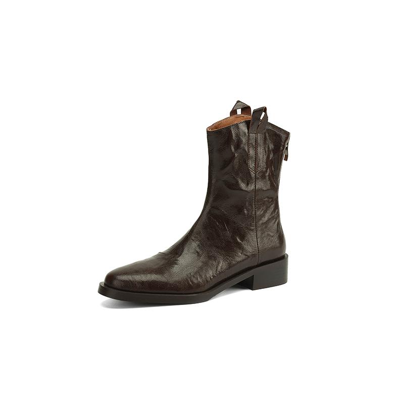 Fashion 2025 New Winter Women Boots Fashion Med Heels Pointed Toe Women Shoes  Ladies Western Boots Modern Chelsea Short Boots