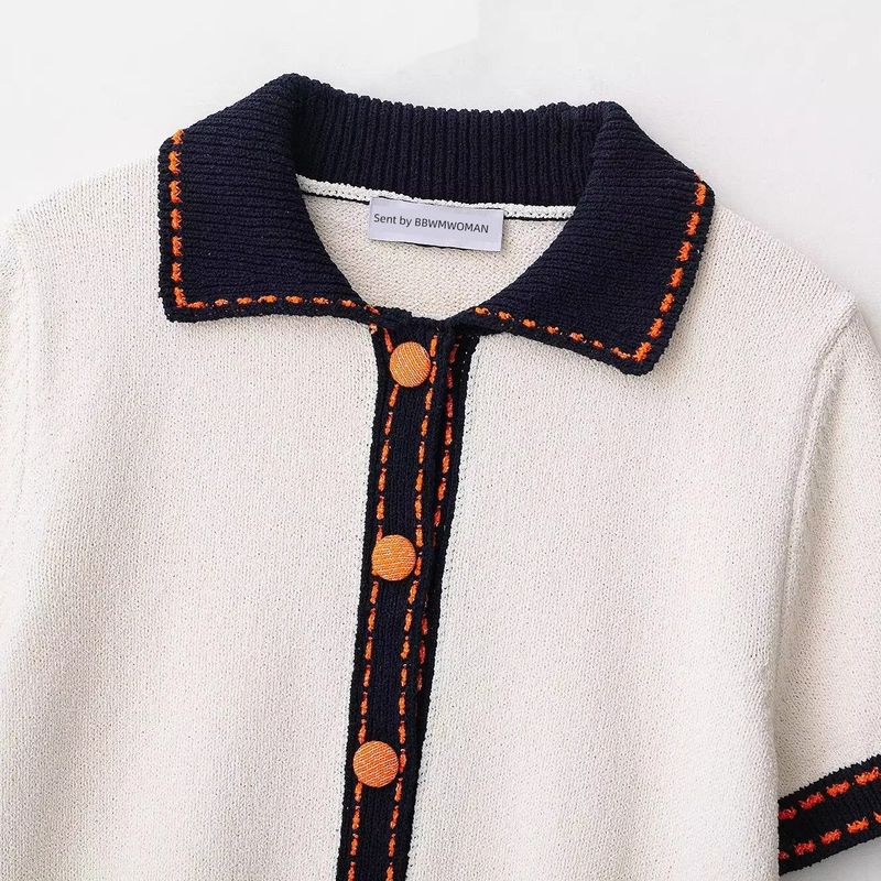 Araltay New Western Style Women clothes Versitile Fashion Simple String Decoration Short sleeve Knitted Outerwear 6771107