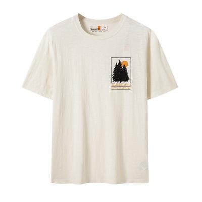 Timberland Design Lettera Maglia Pullover Girocollo Manica Corta T-Shirt Top Unisex Bianco A2KB6-CM9