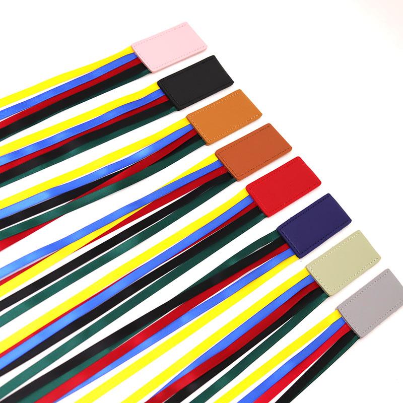 Leather Ribbon Bookmark with Woven Tape: Five-Color Page Marker and Storage Clip