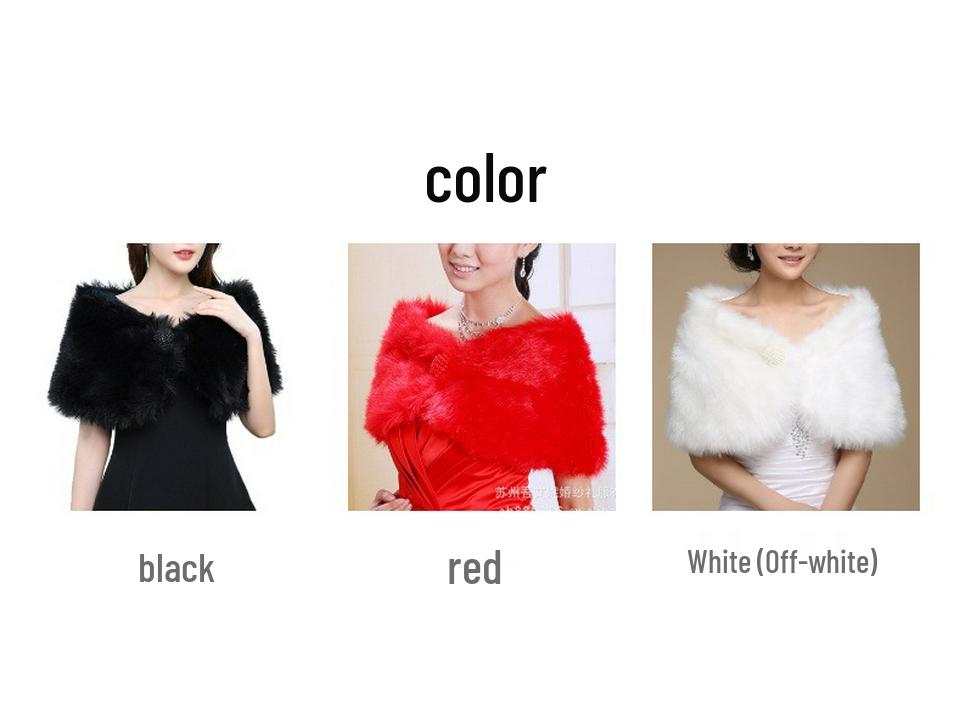 Warmer Plüsch-Perlen-Brautschal und Umhang für Herbst-/Winterhochzeiten