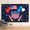 American flag photographic backdrop, red, white and blue stripes, vintage truck, party decoration, banner2888