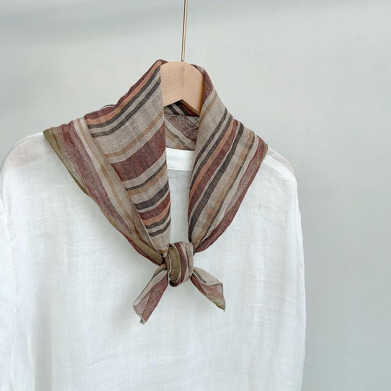 

Тонкий Хлопок И Лен Однотонный Квадратный Шарф Клетчатый Квадратный Шарф Женский Летний Защита Шеи Маленький Шелковый Шарф Аксессуары Маленький Шарф