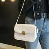 Vintage Buckle Shoulder Bag Solid Color Women's Armpit Bag Portable Small Square Bag  Daily