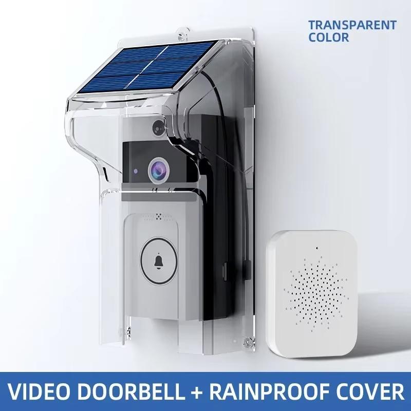 Videocitofono HD Wireless Solare Visione Notturna Infrarossi Rilevamento Intelligente del Movimento Interfono Bidirezionale Con Copertura Antipioggia