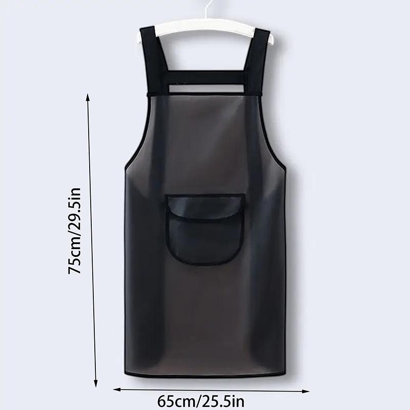 Delantal de Cocina Impermeable para el Hogar Pvc Resistente al Aceite Delantal de Trabajo Negro Transparente A Prueba de Suciedad Delantales de Limpieza