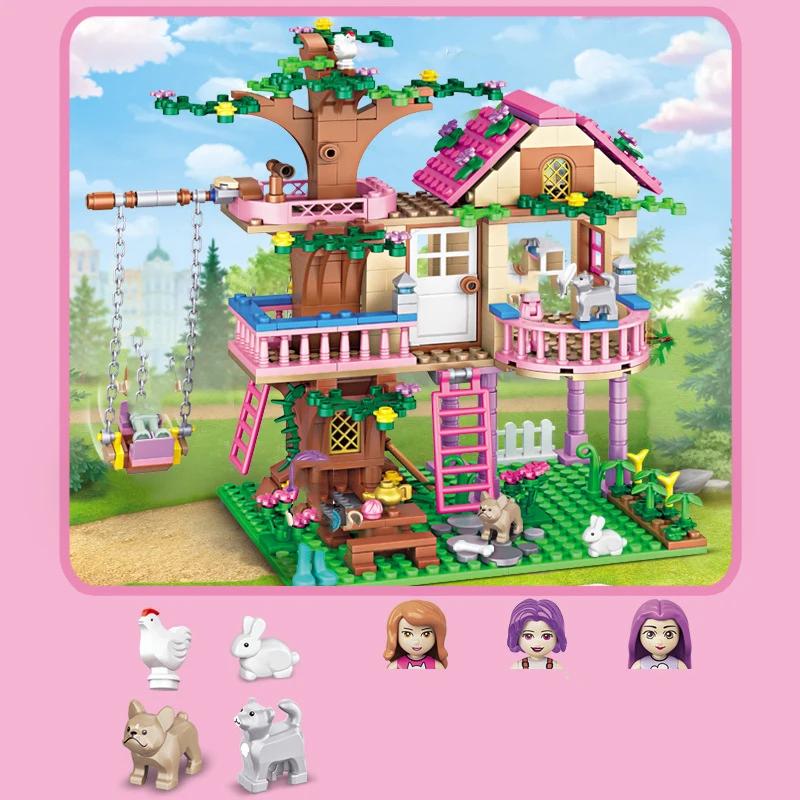 Friends City Tree House Summer Holiday Villa Castello Building Blocks Set Figure Giardino Fai da te Giocattoli per Bambini Ragazza Regalo di Compleanno