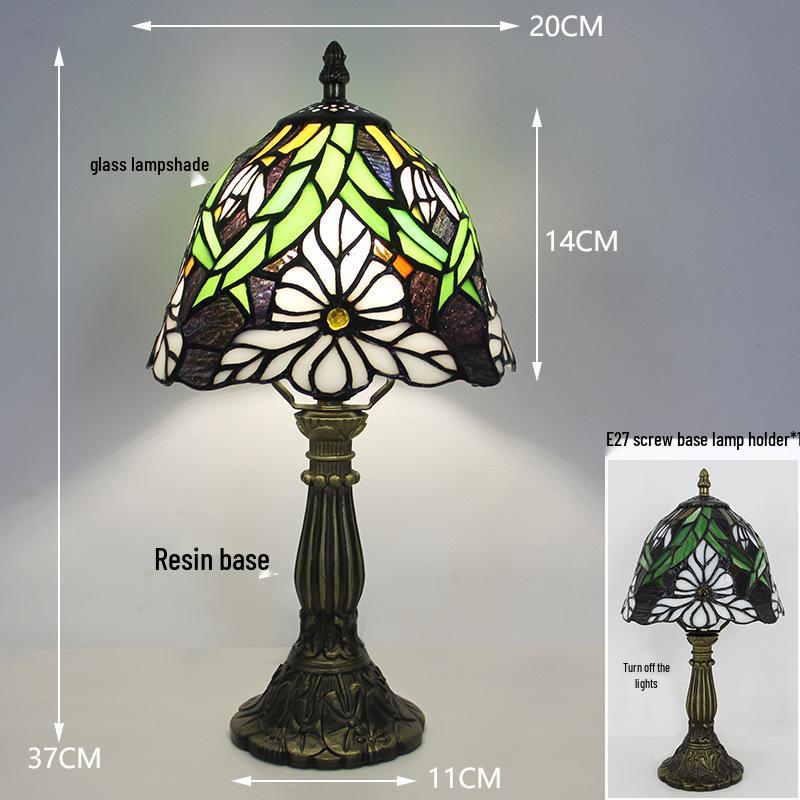 Tiffany Vintage Stained Glass Table Lamp for Bedside or Cafe