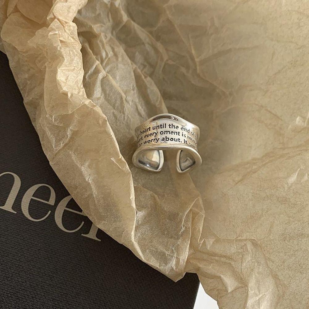 Finger Ring Letters Carving Fashion Jewelry Women Opening Ring Korean Style Ring Vintage Ring