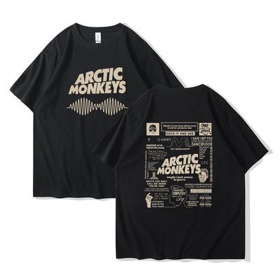 „Arctic Monkeys“ įkvėpti marškinėliai – albumų sąrašas „Doodle Print“ vintažiniai marškinėliai Vyriški, moteriški „Hip Hop Punk“ trumpomis rankovėmis marškinėliai Gatvės drabužiai