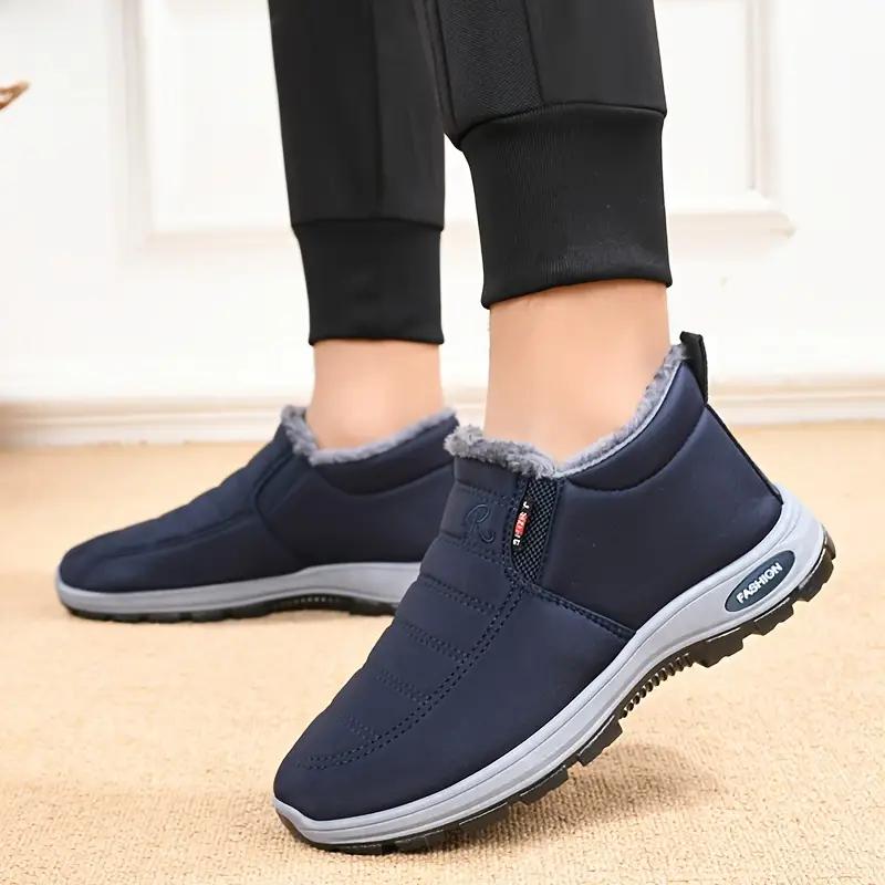 Nadměrná velikost 48 Ultra teplé zimní boty Unisex - Boty s tlustou podrážkou, Kotníkové boty s podšívkou s vysokou hustotou a technologií Thermal Lock, Zimní boty