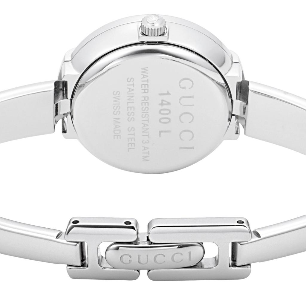 Gucci 1400 Black Plain Box No Original Authentic Pink Pearl Stainless Steel Quartz Swiss YA014513 Outlet, Included, Box, Warranty, Movement, 26.5mm,