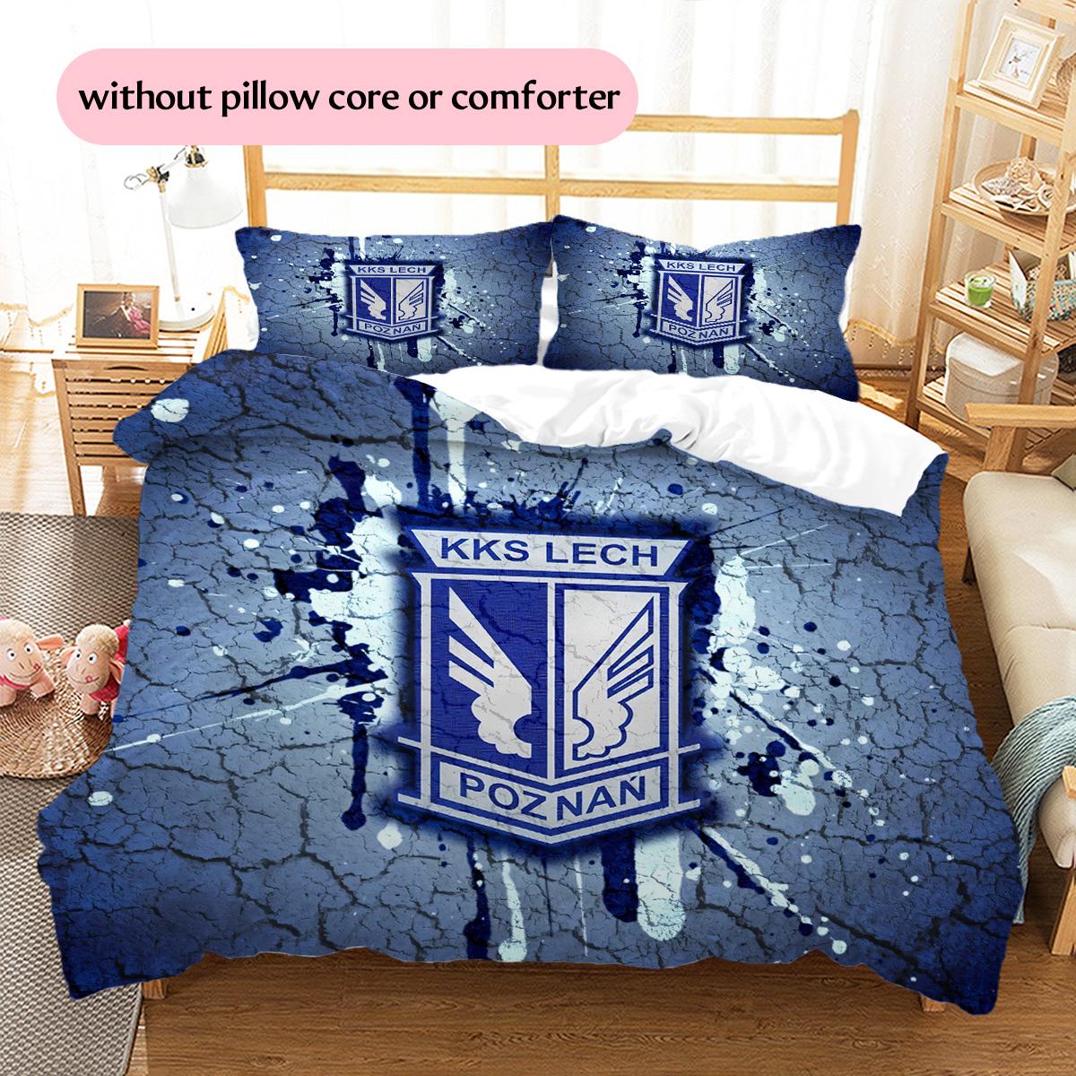 

Lech Poznań Pattern Bedding Quilt Set Home Decoration Gift (1 * duvet cover + 2 * pillowcase without core) 135x200cm