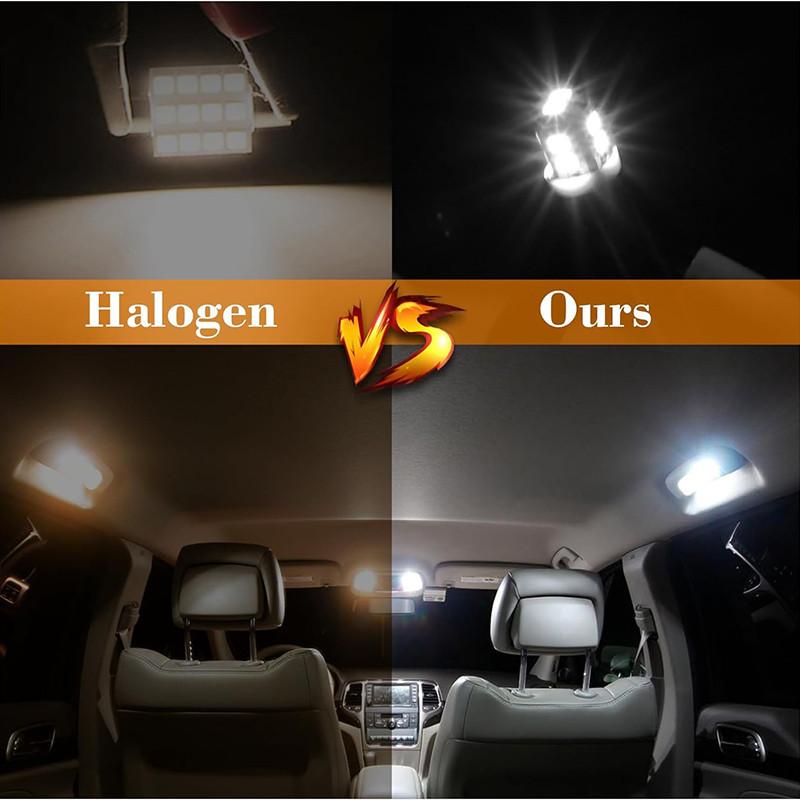 24pcs Led Bulb Set T10 DC 12V White Light Car Light Bulb Suitable for Reading Light/License Plate Light/Interior Light