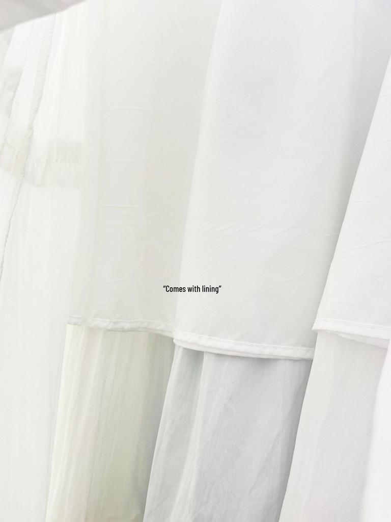 Cream-Style Elastic Waist White Lace Midi Skirt - Women's Holiday Age-Reducing Skirt