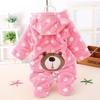 Polka Dot Bear Footed Baby Romper - Coral Fleece Crawling Suit for Autumn and Winter