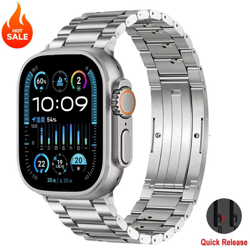 Luxusní titanový řemínek pro Apple Watch Ultra 3/2 49mm 46mm 45mm 44mm 42mm Kovový pásek pro Iwatch Series 11 10 9 8 7 6 5 4 Náramek