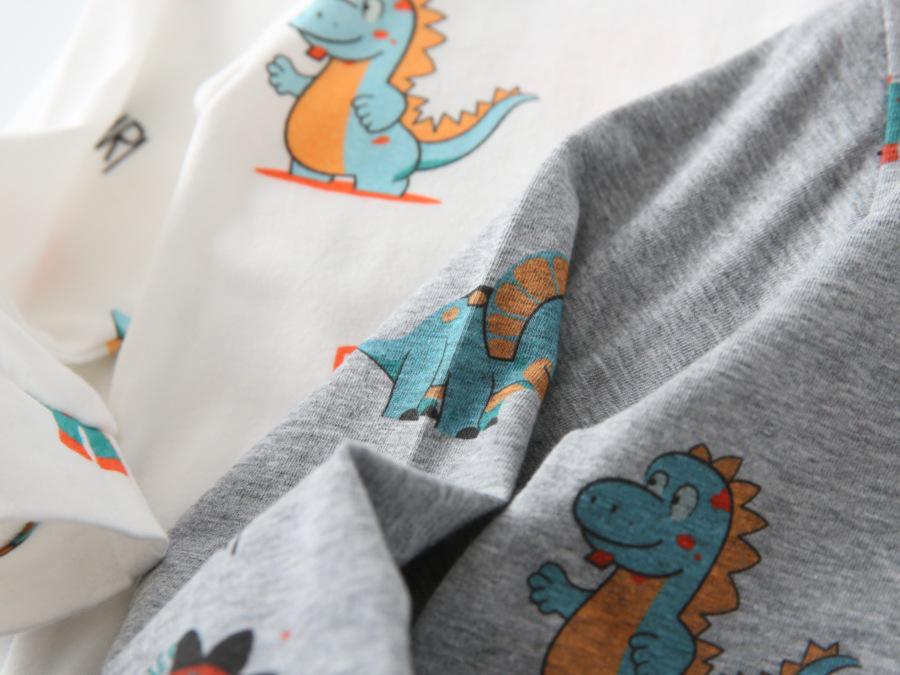 Pojkpolotröja med dinosaurieslag - Långärmad trendig topp med tecknat tryck (2026 Ny ankomst)