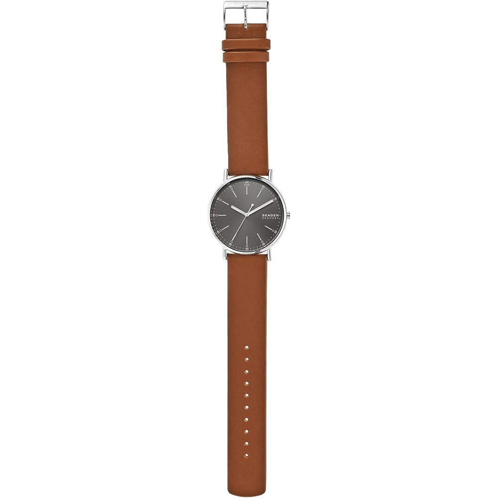 Skagen Signatur SKW6578 Men's Watch Brown Leather Strap Water Resistant
