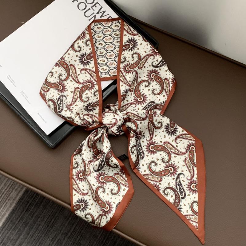 Silk Scarf, Long Strip, Versatile Shirt, Neck Protection, Scarf, Silk Scarf, Multi-purpose Headscarf, Headband, Hair Tie, Decorative Waist Belt.