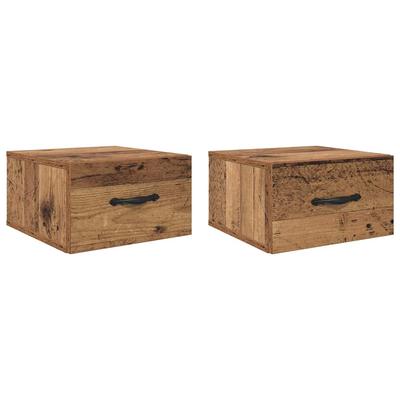 Nightstand Set (2 Pcs) Reclaimed Wood Look 35 X 35 X 20 Cm Engineered Wood