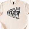 Wolf Pack Graphic Tee, Animal Print T-Shirt, Men Casual Outfit, Gift for Animal Lovers, Nature Inspired Top, Wildlife Design