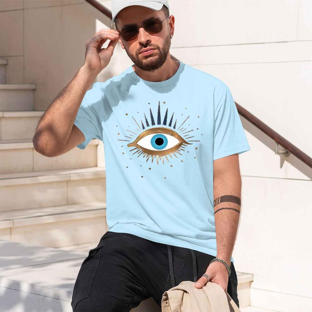 2026 New Model Unisexs Sp And Summer Personalized Eye Pattern Printed Casual Fashion Loose Large Size Long Sleeve Pocket Dress