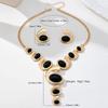 Bohemian Retro Spiral Snail Pendant Y-shaped Necklace Stud Earrings Set Female Elegance and Exquisite