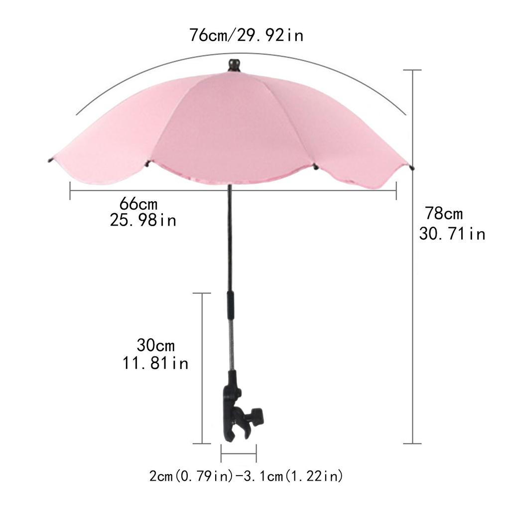 Clip On Umbrella for Stroller Multifunction Modern Easy To Install Plant Shade for Traveling Fishing Yard Outdoor Sports Camping