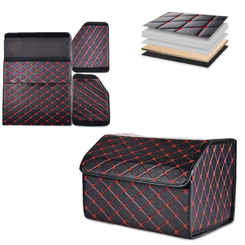 Organizer do bagażnika samochodu luksusowy składany bagażnik samochodowy schludny schowek Wodoodporny organizer do bagażnika samochodowego PU do samochodu