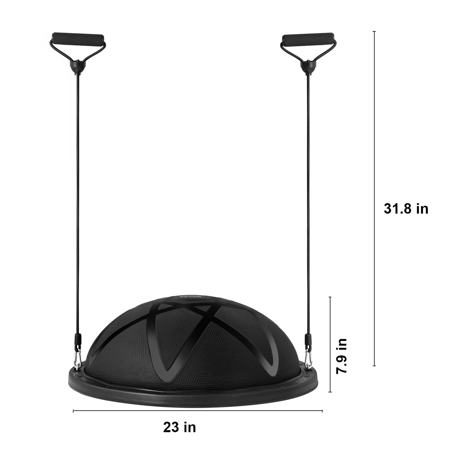 

SucceBuy 23 дюйма Полусфера для упражнений Тренажер для баланса Тренажер для баланса Грузоподъемность 660 фунтов Стабильность Мяч для йоги для домашнего спортзала Тренировка всего тела чёрный