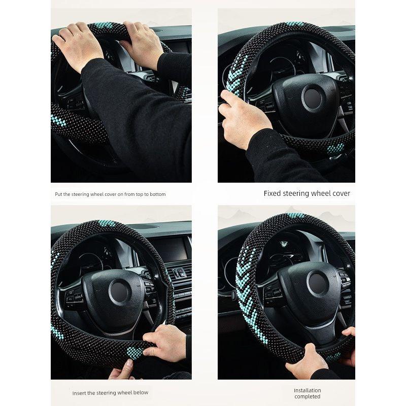 Car Steering Wheel Cover, Breathable, Suitable for All Seasons, D-Type, for Volkswagen Polo, Lavida, Tiguan X, Santana, and T-Cross