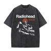 Washed Vintage Rock Band Radiohead Kid A Album Tour 2000 T Shirt Men Women Retro Gothic Casual Cotton T-shirts Men's Streetwear