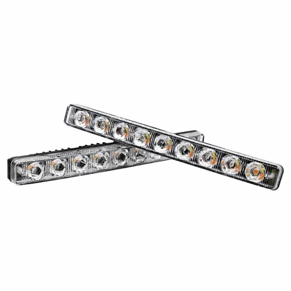 2Pcs 9-LED Car Fog Lights White Color Driving Lamps Energy-Efficient LED Strip Lights  Daytime Use